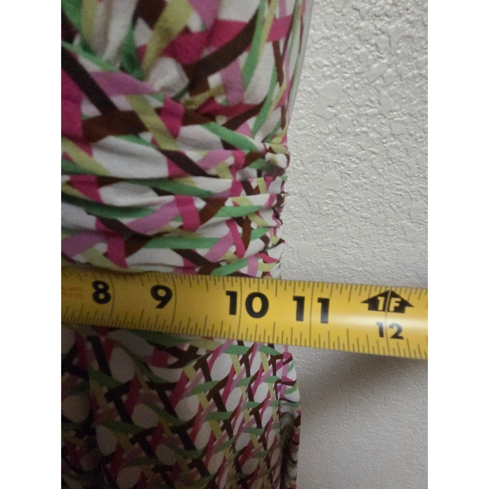 Trina Turk Pink, Green & White Halter Fit-and-Flare Dress - Picture 4 of 5